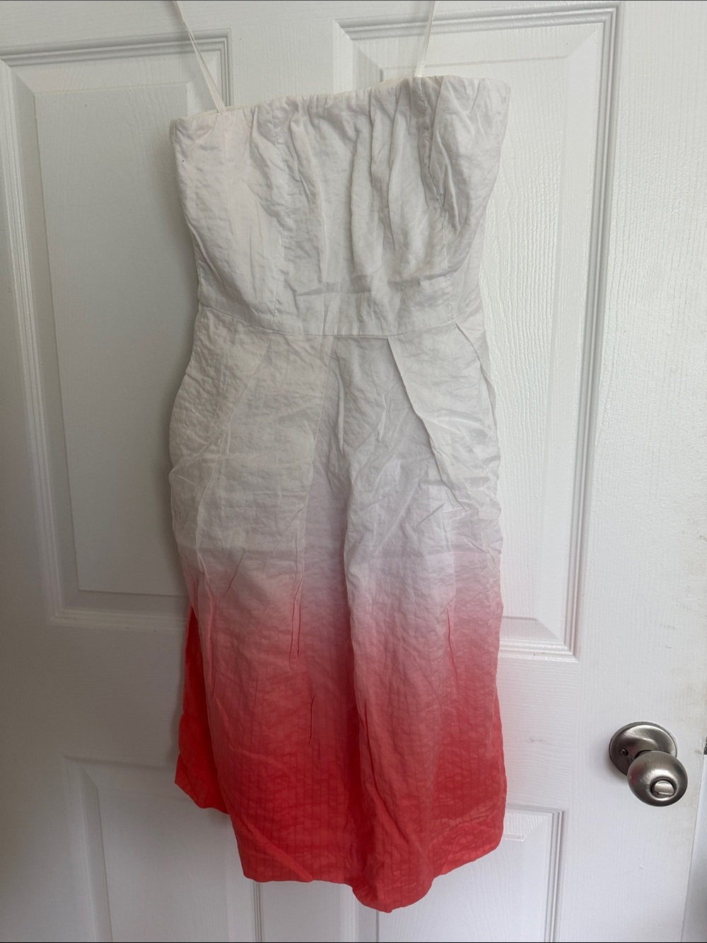 J. Crew White Cotton Dress with Black Label